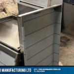 Stainless Steel shower tray for campers side detail