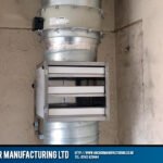 Fitted kitchen canopy air filtration box in ducting