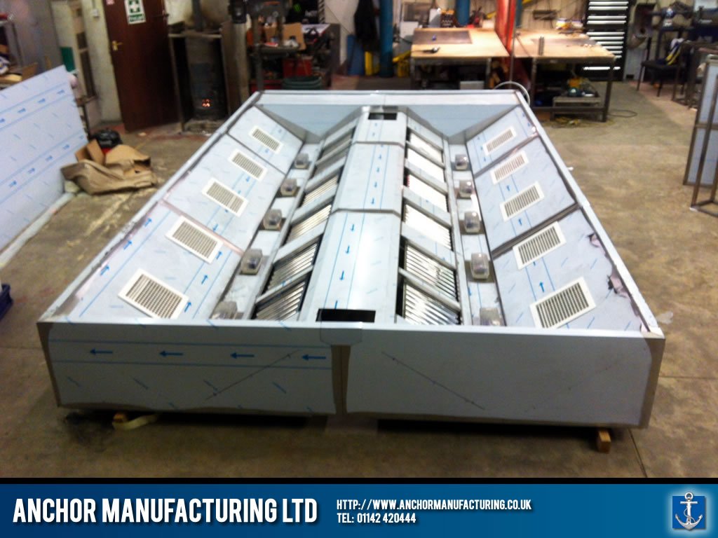 Fabrication of industrial sized Kitchen air extraction canopy
