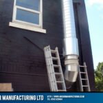 Pub kitchen external wall mounted ducting