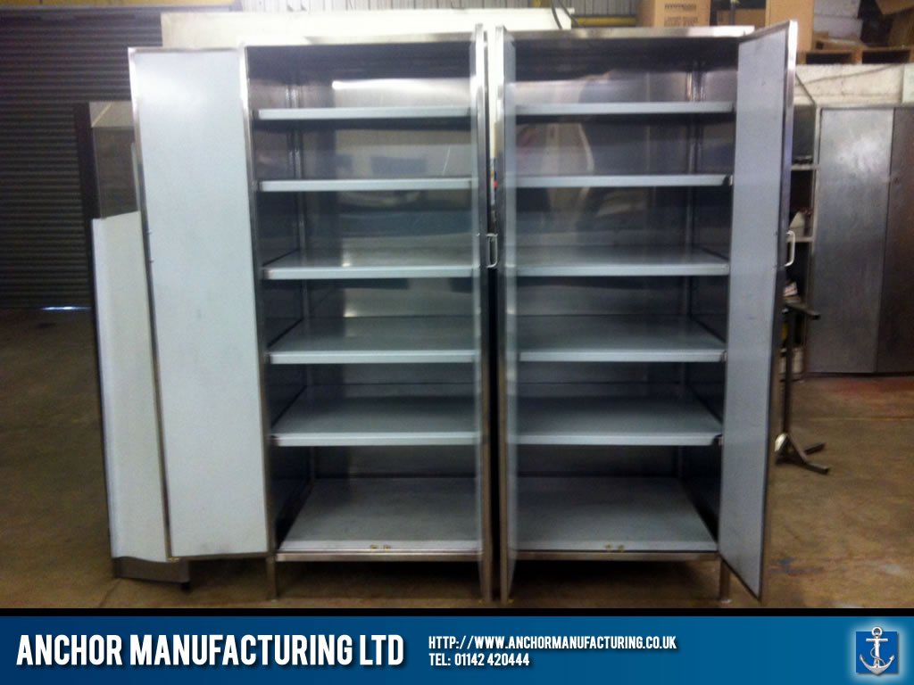 Stainless steel kitchen storage cupboards
